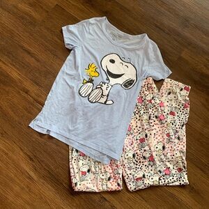 Soft & Comfy Peanuts Snoopy Pajamas Set - Blue and Pink